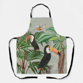 Waterverf Tropisch Woud & Toucan Vogels Schort (Voorkant)