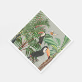 Waterverf Tropisch Woud & Toucan Vogels Servet (Hoek)