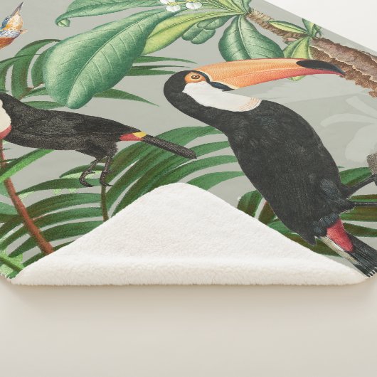 Waterverf Tropisch Woud & Toucan Vogels Sherpa Deken (3/4)