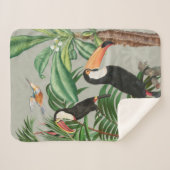 Waterverf Tropisch Woud & Toucan Vogels Sherpa Deken (Voorkant (horizontaal))