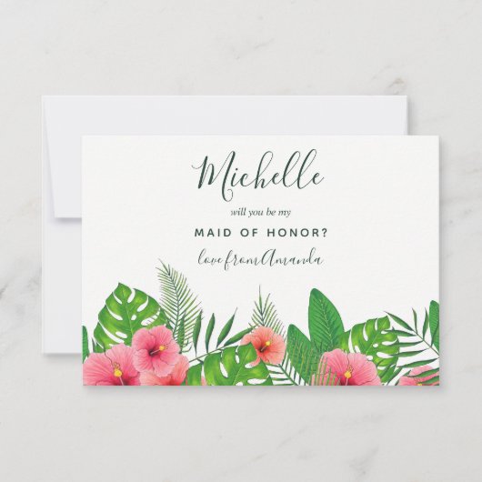 Waterverf Tropisch... zal je mijn vriend zijn? Kaart (Voorkant)