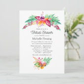 Waterverf tropisch zomerreces virtueel Baby shower Kaart (Staand voorkant)