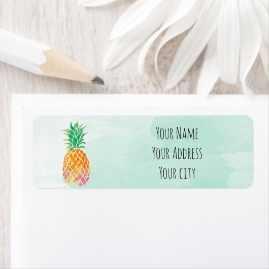 waterverf tropische anananas etiket (Insitu)