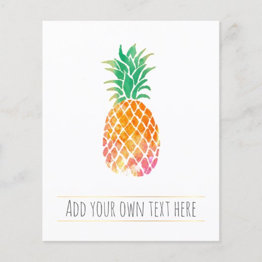 waterverf tropische anananas flyer (Voorkant)