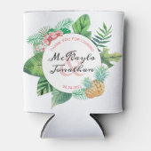 Waterverf Tropische anananas Orchid Wedding Favor Blikjeskoeler (Voorkant)