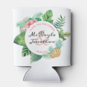 Waterverf Tropische anananas Orchid Wedding Favor Blikjeskoeler (Achterkant)