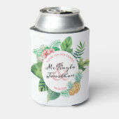 Waterverf Tropische anananas Orchid Wedding Favor Blikjeskoeler (Blikje Achterkant)