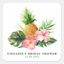 Waterverf Tropische Ananas Bruidsfeest