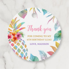 Waterverf Tropische Ananas Dank u Bedankjes Labels