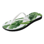 Waterverf Tropische Banaan Bladeren Patroon Teenslippers (Schuin)