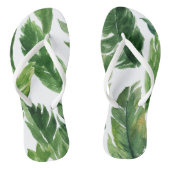 Waterverf Tropische Banaan Bladeren Patroon Teenslippers (Voetbed)
