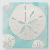 Waterverf Tropische beukenband en dollaire turquoi Stenen Onderzetter (Voorkant)