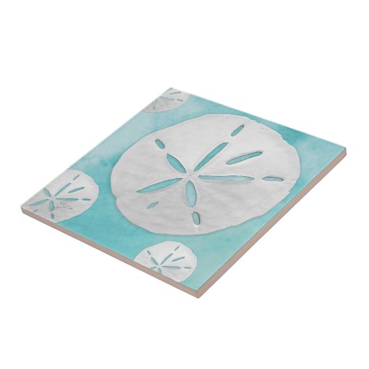 Waterverf Tropische beukenband en dollaire turquoi Tegeltje (Zijkant)