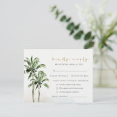 Waterverf Tropische beukenpalm Trees Wedding Rsvp (Staand voorkant)