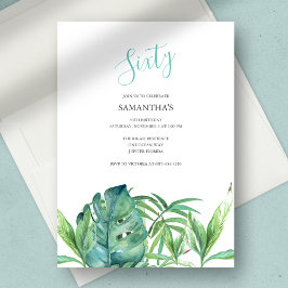 Waterverf Tropische bladeren 60e verjaardag