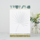  waterverf tropische bladeren briefpapier (Staand voorkant)