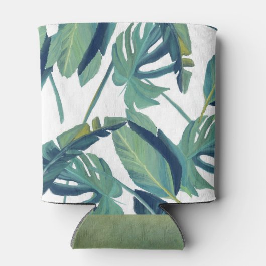 Waterverf tropische bladeren bruid & bruidegom Bru Blikjeskoeler (Achterkant)