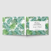 Waterverf tropische bladeren bruid en bruidegom br gastenboek (Volledig)