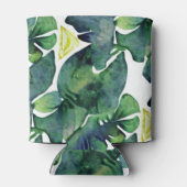 Waterverf tropische bladeren bruidebruidebruidebru blikjeskoeler (Achterkant)