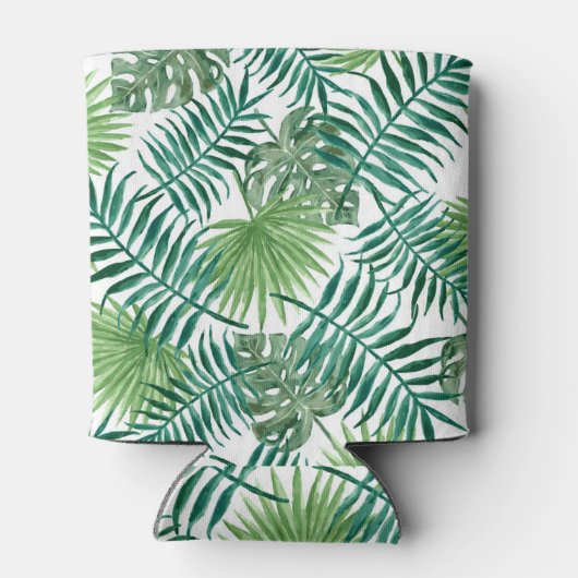 Waterverf tropische bladeren bruidebruidebruidebru blikjeskoeler (Achterkant)