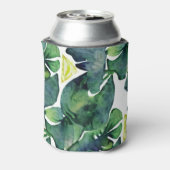 Waterverf tropische bladeren bruidebruidebruidebru blikjeskoeler (Blikje Achterkant)