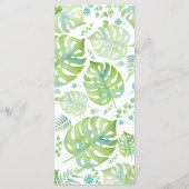 Waterverf Tropische bladeren bruiloft menu (Achterkant)