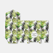 Waterverf Tropische bladeren bruiloft monogram Bedankdoosjes (Uitgevouwen)