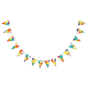 Waterverf Tropische bladeren bruiloft monogram Vlaggetjes