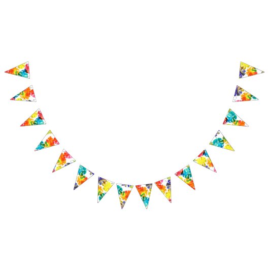 Waterverf Tropische bladeren bruiloft monogram Vlaggetjes (Alle)