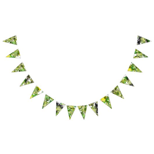 Waterverf Tropische bladeren bruiloft monogram Vlaggetjes (Alle)