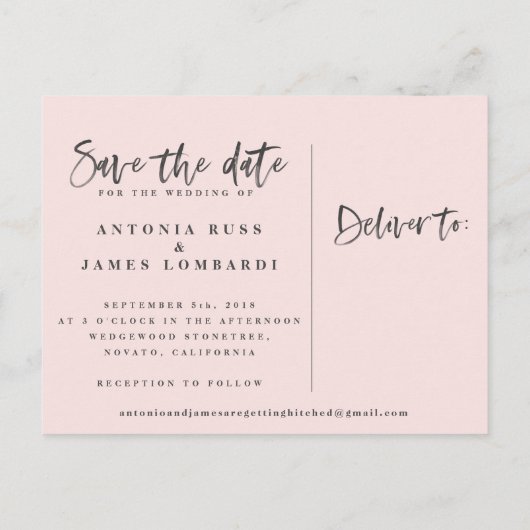 waterverf tropische bladeren en script, behalve de aankondigingskaart (Achterkant)