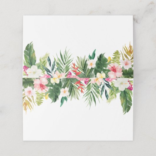 Waterverf Tropische Bladeren Gevouwen Plaats Kaart Plaatskaartje (Buitenkant ongevouwen)