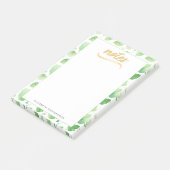 Waterverf Tropische bladeren Groene Gold Faux Foli Post-it® Notes (Schuin)