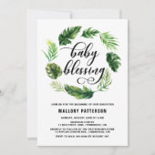 Waterverf Tropische bladeren Grote Baby Kaart (Voorkant)