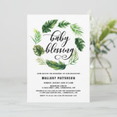 Waterverf Tropische bladeren Grote Baby Kaart (Staand voorkant)