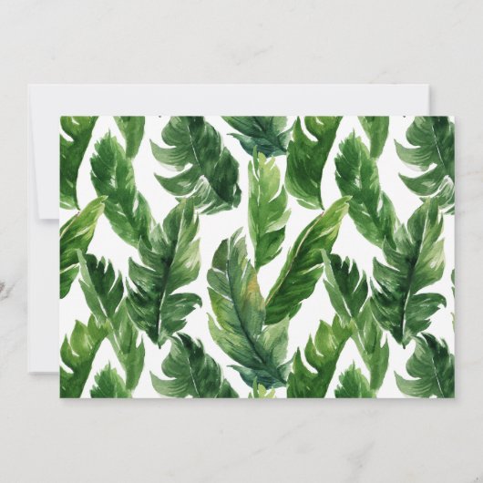 Waterverf Tropische bladeren Grote Eerste Communie Bedankkaart (Achterkant)