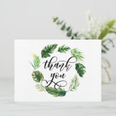 Waterverf Tropische bladeren Hartelijk dank Bedankkaart (Staand voorkant)