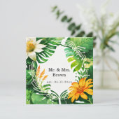 Waterverf tropische bladeren kaart (Staand voorkant)