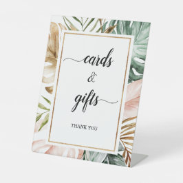 Waterverf Tropische bladeren Kaarten en cadeaubonn Reclamebord Met Voetstuk