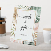 Waterverf Tropische bladeren Kaarten en cadeaubonn Reclamebord Met Voetstuk (Insitu)