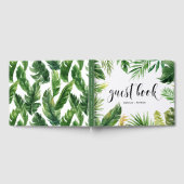 Waterverf Tropische bladeren Lijst bruiloft Gastenboek (Volledig)