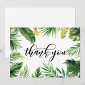 Waterverf Tropische bladeren Lijst Hartelijk dank Bedankkaart (Voorkant / Achterkant)