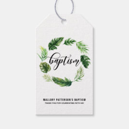 Waterverf Tropische bladeren met groot Label met b Cadeaulabel