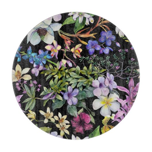 Waterverf tropische bladeren: naadloos patroon snijplank (Voorkant)