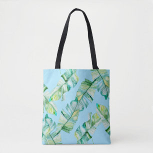 Waterverf tropische bladeren, naadloze illustratie tote bag