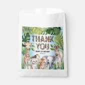 Waterverf tropische bladeren, Oerwoud safari, dier Bedankzakje (Voorkant)