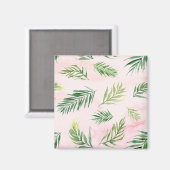 Waterverf tropische bladeren pastel magneet (Voorkant / Achterkant)
