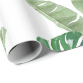 Waterverf Tropische bladeren Patroon Cadeaupapier (Rol Hoek)