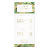 Waterverf Tropische bladeren Patroon op Faux Gold Reclamekaart (Voorkant)