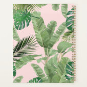 Waterverf Tropische bladeren Patroon op roze Planner (Achterkant)